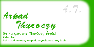 arpad thuroczy business card